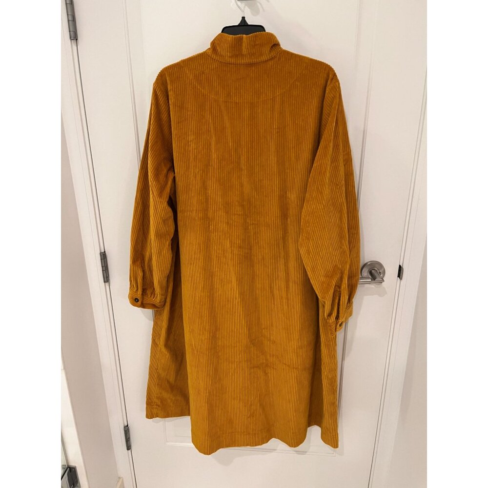 Toast UK Swingy Needlecord Corduroy Shirt Dress Size UK 18 US 14 Ochre Yellow - Picture 7 of 10